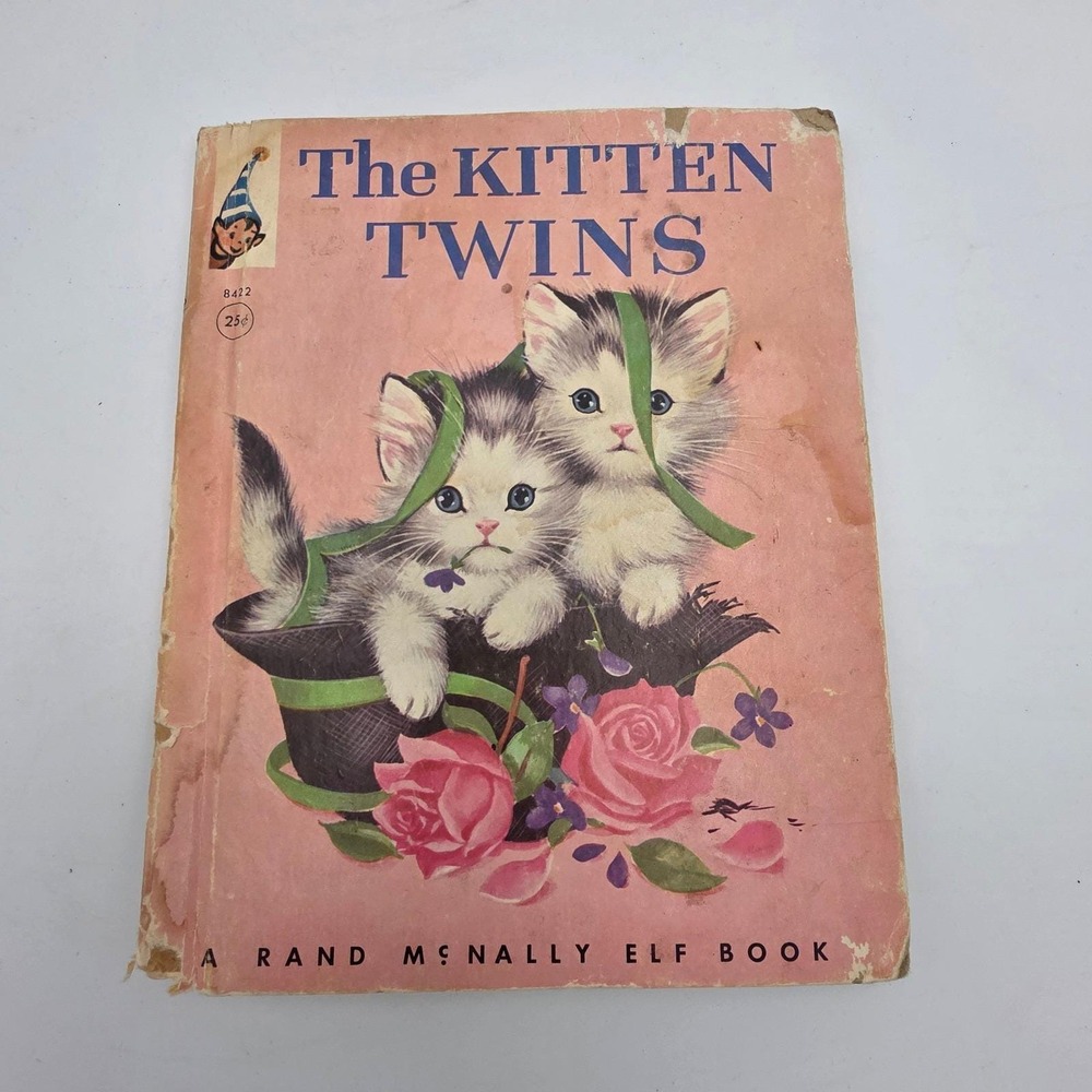 Vintage 1960 The Kitten Twins Rand McNally Elf Book Helen Wing Elizabeth Webbe